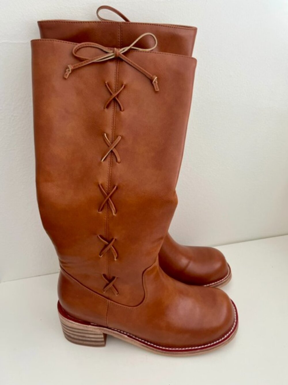 NWT Riding Boots with Lace Up Detail and Chunky Heels | Size 7 - Picture 3 of 6